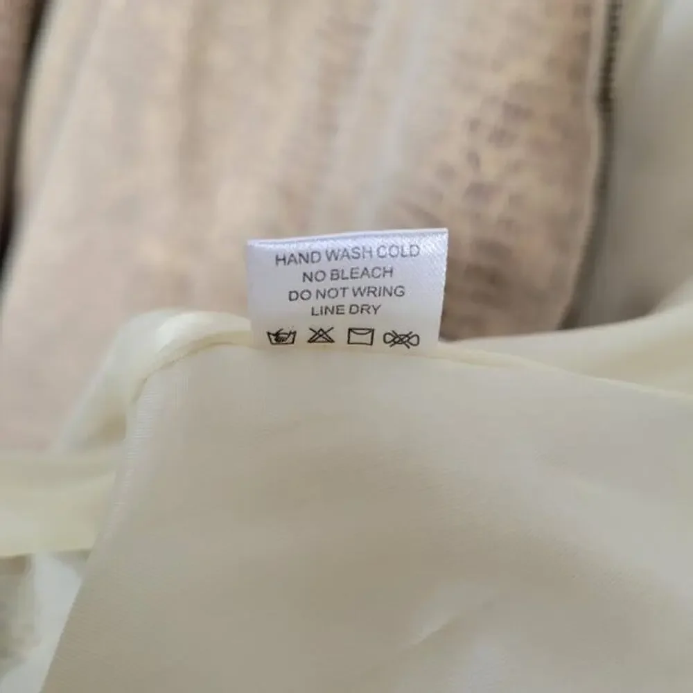 Erin London‎ Womens Jacket XL Animal Print Cream Gold Full Zip